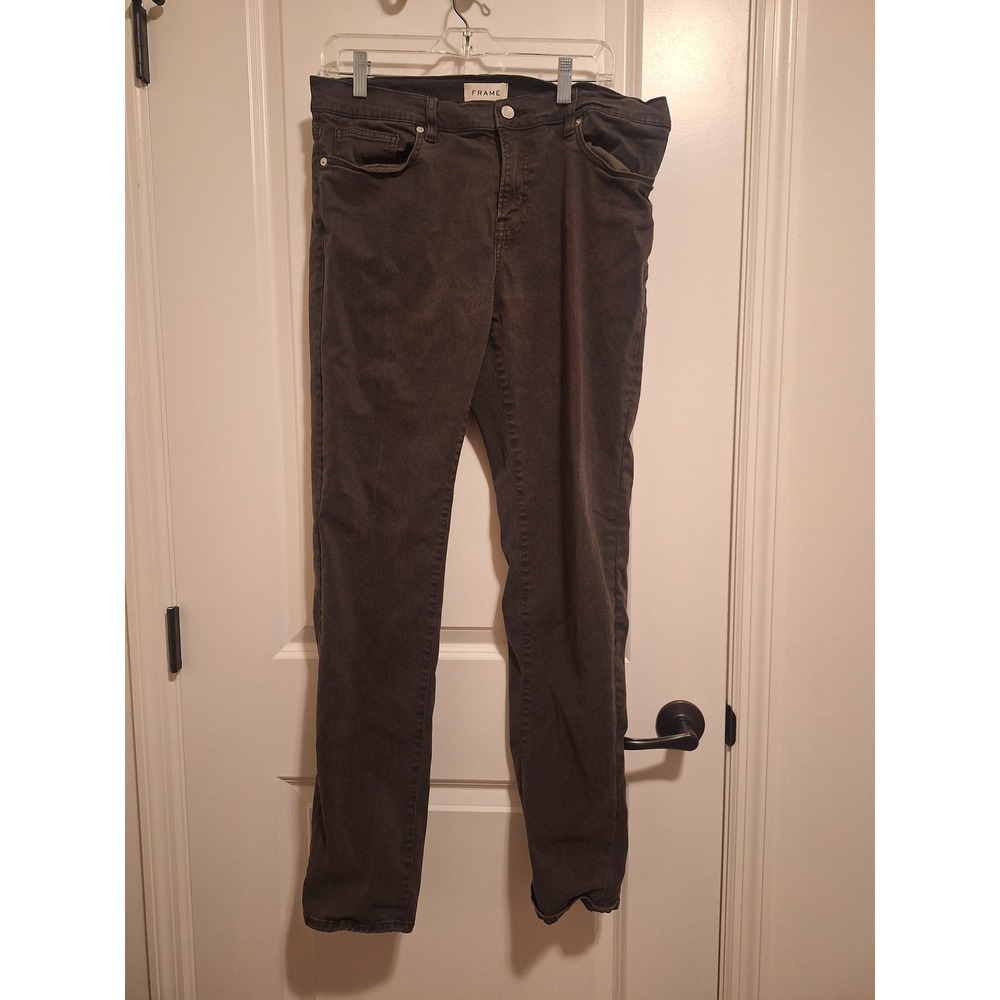 FRAME L'Homme Slim Jeans Mens 33 Dark Chocolate Brown LMH870 Lyocell Blend